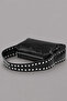 Black Shiny Vintage Textured Studded Hand and Shoulder Bag 295 - 3