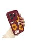 Infinix Hot 40/40 Pro Compatible Case Camera Protector Burgundy Silicone Couple Phone Case Floral Pattern - 3
