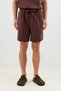 Burgundy Lyocell Blend Tie-Waist Men's Shorts