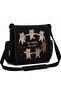 Cat Printed Unisex Black Messenger Bag Voluminous Postman Bag/ Laptop Bag/ School Bag