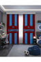 Burgundy Blue Champion Double Winged Children's Room Background Curtain