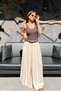 Women's Tansel Elastic Waist Self-Belted Wide Leg Skirt Trousers Sun416 - 2