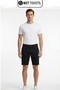 Men's Gabardine Shorts Black Cotton Foldable Leg Pockets - 4