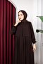 Medina Silk Azra Ferace with Pocket Detail (Bitter Brown) - 7