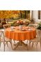 Orange Round Tablecloth |   Liquid Proof |   Linen |   Custom Size |   Oeko-Tex ®   Certificate |   65% Cotton 35% Polyester