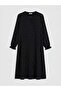 Black Ruffled High Neck Polka Dot Dress - 7
