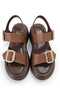 Dx Women's Brown Double Strap Buckle Sandals - 3