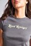 100% Cotton Fitted Crew Neck Printed Ribbed Short Sleeve Anthracite T-Shirt I3740Ax26Hs - 5