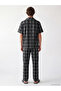 Esvab • Modern & Distinctive Standard Fit Checkered Embroidered Men's Pajama Set - 5
