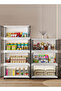 4 Tier Foldable Storage Cabinet with Doors and Wheels, 50cm Wide Plastic Storage Organizer - 2
