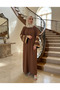 Flared Sleeves, Three-Stripe Accessory Detail, Loose Fit, Dress That Can Be Worn on Casual and Special Occasions. - 2