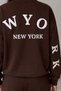 Women's Oversize Sweatshirt Wyo Ny Printed Brown – Crew Neck, 3 Thread Rastering - 5