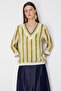 Bluz Ribbed Half Sleeves V-Neck - 4