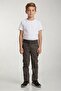 Unisex Children's Ribbed Waist Canvas School Pants - 3