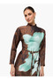 PRINTED CAPE MAXI DRESS - 6