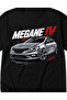 Megane 4 Sedan Designed Black T-Shirt Cotton Regular Fit Front Printed - 2