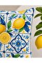 غطاء وسادة REYLA Positano مزين بنقشة الليمون مقاس 45x45 سم، قماش مقاوم للبقع مطبوع على الوجهين، قطعة واحدة - 2