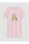 Crew Neck Cat Printed Women's Nightgown (W6) - 5