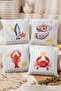Sea Creatures Patterned 4-Piece Throw Pillow Cover Set