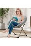 Folding Saucer Chair - Faux Fur Soft and Comfortable - Ideal for Bedroom, Living Room, Dormitory - Sturdy Frame - Suitable for Adults, Teens and Children