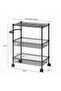 - Rolling Cart with Wheels, 3-Tier Kitchen Storage Cart with Handle, Wire Shelving Unit, Metal Organizer with Basket for Bathroom, Office, Laundry Room, Pantry - 3