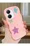Poco X7 Pro Compatible Case Camera Protector Pink Silicone Couple Phone Case Star Pattern
