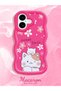 iPhone 16 Plus Compatible Case with Camera Protector Red Silicone Couple Phone Case Cat Pattern - 2