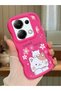 Redmi Note 13 Pro 4g Compatible Case with Camera Protector Red Silicone Couple Phone Case Cat Pattern