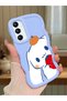 Samsung Galaxy A24 Compatible Case Camera Protector Blue Silicone Couple Phone Case Stripe Pattern