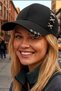 Women's Piercing Ring Cross Metal Detailed Special Design Baseball Cap Streetwear Hat - 7