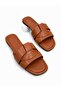 Women's Tan Flat Sole Daily Slippers Panita - 2