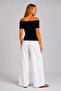 Women's Boat Neck Draped Front Asymmetrical Cut Drawstring Detailed Comfortable Fit Stretchy Fabric Blouse - 3