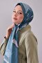 شال موس كريب بنمط زهور فيروزي - 2