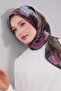 وشاح حرير قطني بنمط مختلط باللون الكاكي - 2