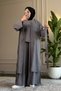 6344 - Stylish and Comfortable Viva Casual Women's Cap Tunic Trousers 3-Piece Set with Waist Tie Detail - 2