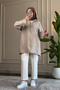 6406 - Comfortable Zippered Pocket Hooded Long Cap with Hood Detail - 2