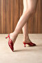 Fiora Satin Cage Detailed Pointed Toe Women's Heeled Slippers - 6