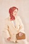 Twill Silk Scarf Royale Shawl Pattern Pink-Red 90 - 3