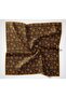 Cotton Polyester Soft Scarf Brown Flora Patterned Non-Slip Textured 90X90 - 5