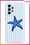 Baby Blue Sea Embroidery Patterned Silicone Case for Samsung Galaxy A73