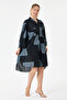 Black Italian Plus Size Ethnic Pattern Tunic Shirt Dress 42 - 46 Size - 4