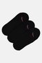 Kids Girl 3 Pairs Brand Logo No Show Socks, Black