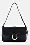 Women Solid Shoulder Bag 15 H x 22,5 L x 6,5 W Cm, Black