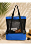 Mesh Beach Bag with Thermal Compartment, Large Size Sea and Picnic Bag with Cooler Compartment - 4