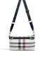 White - Navy Blue Plaid Women's Crossbody Bag Sp1288