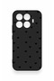 Mi 17t 5g Compatible Black Mini Heart Pattern Silicone Case - 2