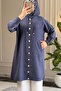 6627 - Comfortable and Stylish Zippered Soft Modal Fabric Long Hooded Women's Tunic - 5