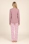 Women's Cotton Crew Neck Floral Patterned Long Sleeve Pajama Set 9936 Dusty Rose - 3