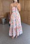 Pink Floral Dress with Chest Detail - 4