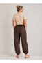 55% Linen 45% Lyosell Loose Trousers with External Pockets and Elasticated Feet and Waist - 4